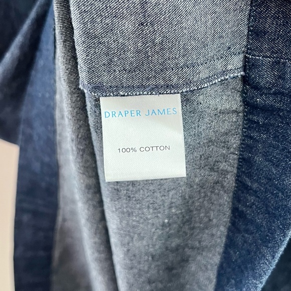 Draper James V-Neck Shift Dress in Chambray Blue Size Small - Picture 2 of 5